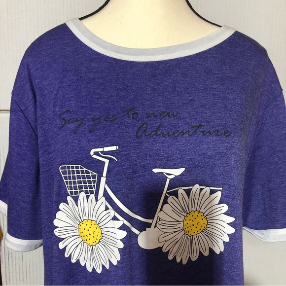 Summer tee XXL PURPLE with daisy wheels on a bike. SAY YES TO NEW ADVENT… - Picture 2 of 6